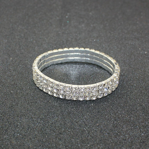 Women’s Alloy Rhinestone Bracelet Set Geometric Drop Shaped Multi Layer Elastic Single Row Diamond Look Bracelets