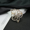 Women's Alloy Rhinestone Brooch With Leaf And Heart Shape Electroplated Highend Niche Jewelry