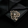 Women's Alloy Rhinestone Brooch With Leaf And Heart Shape Electroplated Highend Niche Jewelry