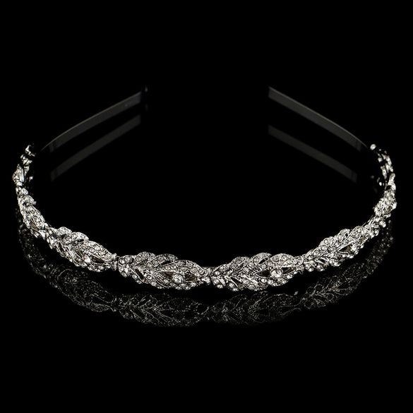 Women’s Alloy Rhinestone Floral Crown Headband Handmade Fashion Wedding Hair Accessory