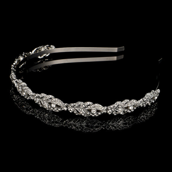 Women’s Alloy Rhinestone Floral Crown Headband Handmade Fashion Wedding Hair Accessory