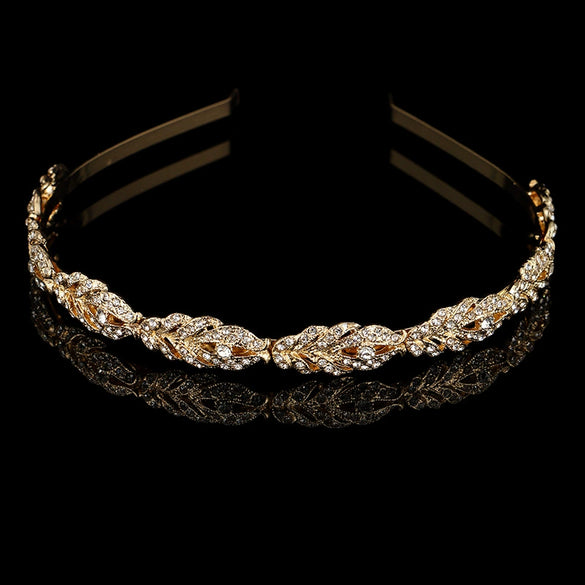 Women’s Alloy Rhinestone Floral Crown Headband Handmade Fashion Wedding Hair Accessory