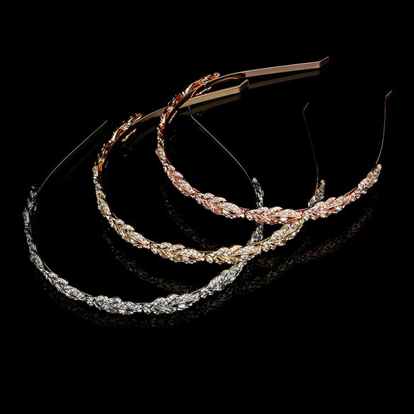 Women’s Alloy Rhinestone Floral Crown Headband Handmade Fashion Wedding Hair Accessory