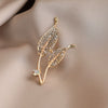 Women's Alloy Rhinestone Flower Leaf Brooch Electroplated Minimalist Clothing Accessory