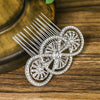 Women's Alloy Rhinestone Hair Comb Bridal Headdress With Rhombus Design Retro Elegant Style