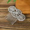 Women's Alloy Rhinestone Hair Comb Bridal Headdress With Rhombus Design Retro Elegant Style