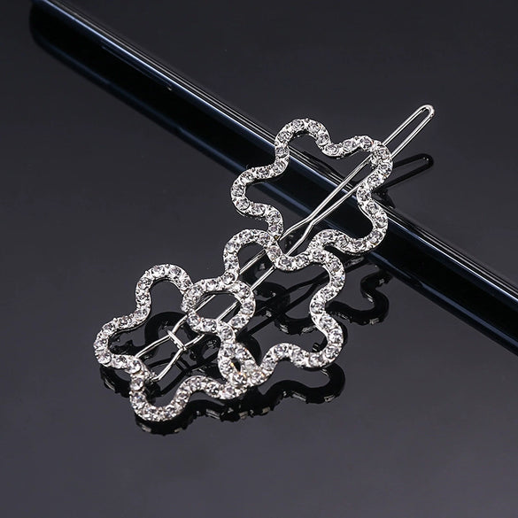 Women's Alloy Rhinestone Hair Side Clip With Fivepointed Star Heart And Moon Design Sparkling Bangs Hairpin Accessory