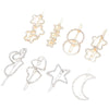 Women's Alloy Rhinestone Hair Side Clip With Fivepointed Star Heart And Moon Design Sparkling Bangs Hairpin Accessory