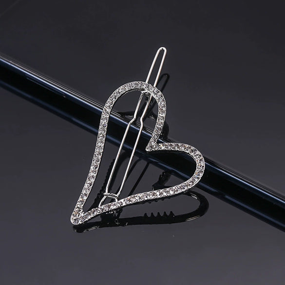 Women's Alloy Rhinestone Hair Side Clip With Fivepointed Star Heart And Moon Design Sparkling Bangs Hairpin Accessory