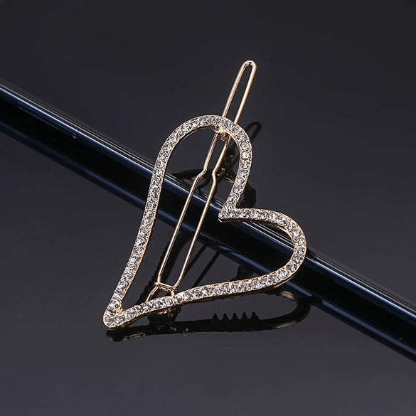 Women's Alloy Rhinestone Hair Side Clip With Fivepointed Star Heart And Moon Design Sparkling Bangs Hairpin Accessory