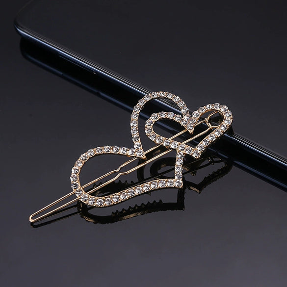 Women's Alloy Rhinestone Hair Side Clip With Fivepointed Star Heart And Moon Design Sparkling Bangs Hairpin Accessory