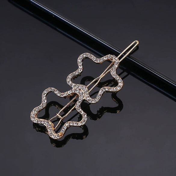 Women's Alloy Rhinestone Hair Side Clip With Fivepointed Star Heart And Moon Design Sparkling Bangs Hairpin Accessory