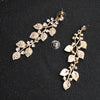 Women’s Alloy Rhinestone Leaf Heart Earrings Electroplated Elegant Party Banquet Jewelry