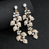 Women’s Alloy Rhinestone Leaf Heart Earrings Electroplated Elegant Party Banquet Jewelry
