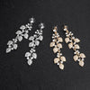 Women’s Alloy Rhinestone Leaf Heart Earrings Electroplated Elegant Party Banquet Jewelry