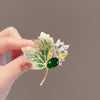 Women's Alloy Rhinestone Maple Leaf And Flower Style Electroplated Brooch