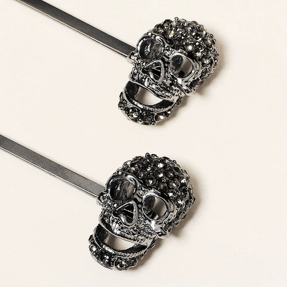Women's Alloy Rhinestone Spider Skull Hair Clip Creative Side Bangs Barrette For Party And Carnival Hairstyles