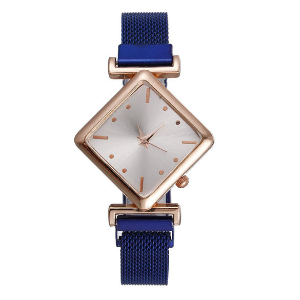 Women's Alloy Rhombus Quartz Watch Simple Personality Fashion With Printed Logo