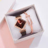Women's Alloy Rhombus Quartz Watch Simple Personality Fashion With Printed Logo