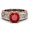 Women's Alloy Ring With Flower Pattern And 14K Rose Gold Electroplated