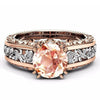 Women's Alloy Ring With Flower Pattern And 14K Rose Gold Electroplated