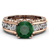 Women's Alloy Ring With Flower Pattern And 14K Rose Gold Electroplated
