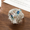 Women's Alloy Ring With White Swan And Zodiac Animal Pattern Retro Classic And Fashion Style Electroplated