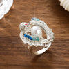 Women's Alloy Ring With White Swan And Zodiac Animal Pattern Retro Classic And Fashion Style Electroplated