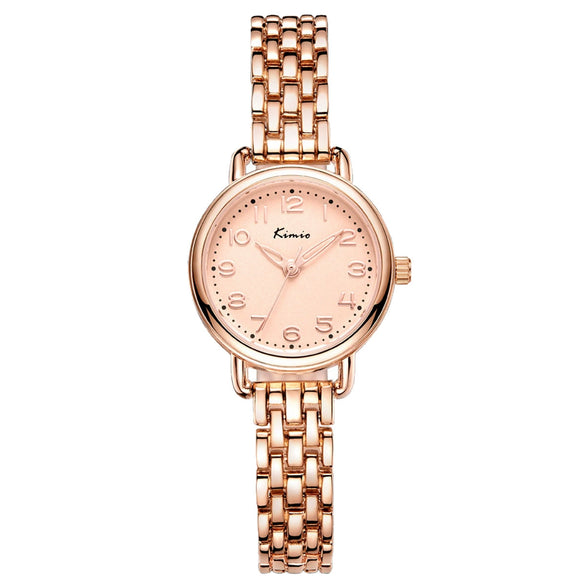 Women's Alloy Rose Gold Buckle Round Dial Fashionable Watch