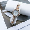 Women's Alloy Round Casual Quartz Bracelet Watch With Diamondencrusted And Spiral Crown