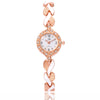 Women's Alloy Round Dial Quartz Watch And Leaf Bracelet Set
