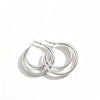 Women's Alloy Round Geometric Earrings With Multi Layer Design Electroplated Finish And Simple Elegant Personality Style