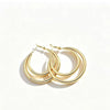 Women's Alloy Round Geometric Earrings With Multi Layer Design Electroplated Finish And Simple Elegant Personality Style