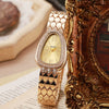 Women's Alloy Serpentine Watch Bracelet With Diamond Inlay And Stainless Steel Single Folding Buckle