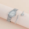Women's Alloy Serpentine Watch Bracelet With Diamond Inlay And Stainless Steel Single Folding Buckle
