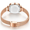 Women's Alloy Shell And Mesh Belt Square Retro Fashion Light Luxury Quartz Watch