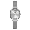 Women's Alloy Shell And Mesh Belt Square Retro Fashion Light Luxury Quartz Watch