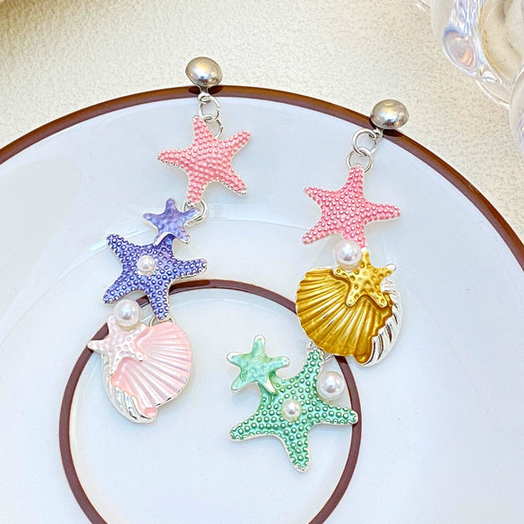 Women's Alloy Shell Long Necklace With Animal Zodiac Pattern And Electroplating Design
