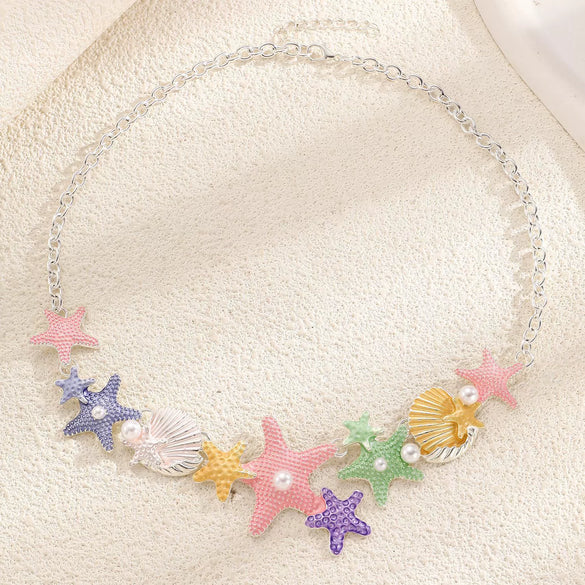 Women's Alloy Shell Long Necklace With Animal Zodiac Pattern And Electroplating Design