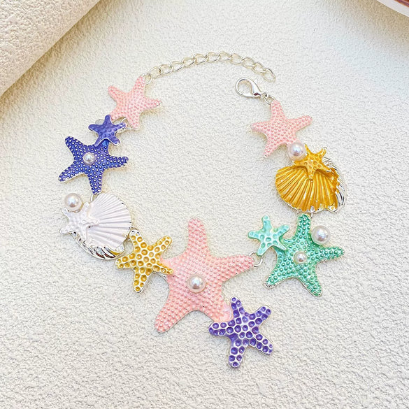 Women's Alloy Shell Long Necklace With Animal Zodiac Pattern And Electroplating Design