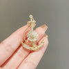 Women's Alloy Ship Anchor Brooch Electroplated Luxury Fashion Accessory