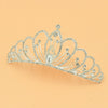 Women's Alloy Silver Plated Rhinestone Inlay Electroplated Bridal Wedding Cake Crown Hair Accessories