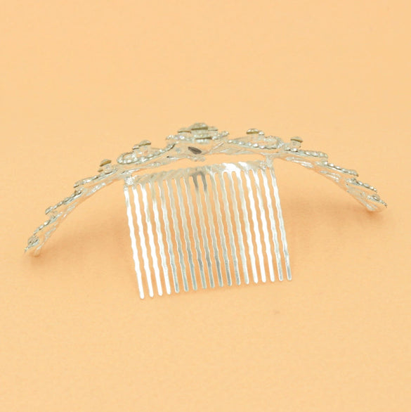 Women's Alloy Silver Plated Rhinestone Inlay Electroplated Bridal Wedding Cake Crown Hair Accessories