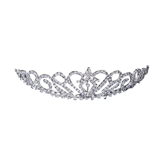Women's Alloy Silver Plated Rhinestone Inlay Electroplated Bridal Wedding Cake Crown Hair Accessories