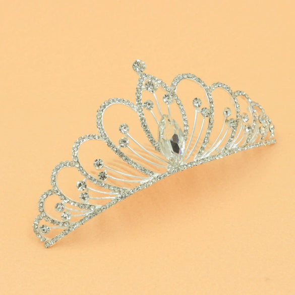Women's Alloy Silver Plated Rhinestone Inlay Electroplated Bridal Wedding Cake Crown Hair Accessories