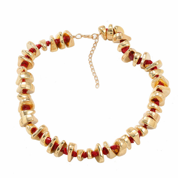 Women's Alloy Snake Bone Chain Jewelry Set With Geometric Design And Diamond Treatment