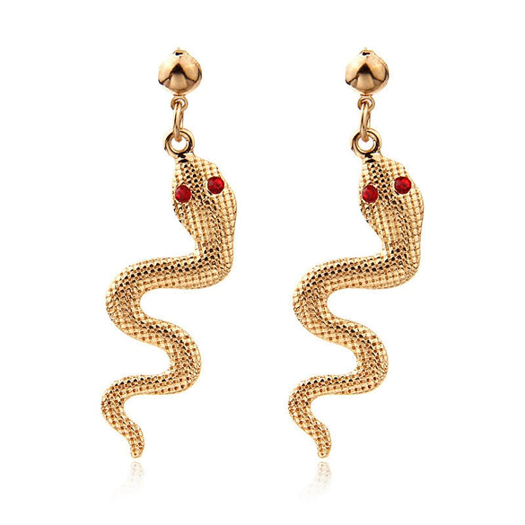 Women’s Alloy Snake Ear Hook Earrings With Electroplated Animal Zodiac Design And Exaggerated Statement Style