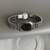 Women's Alloy Square And Round Dial Quartz Watch With Onion Crown And Steel Band