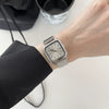 Women's Alloy Square Dial Bamboo Casual Quartz Watch