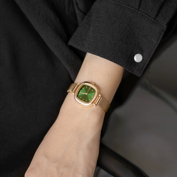 Women's Alloy Square Dial Fashion Simple Elegant Mesh Chain Niche Watch
